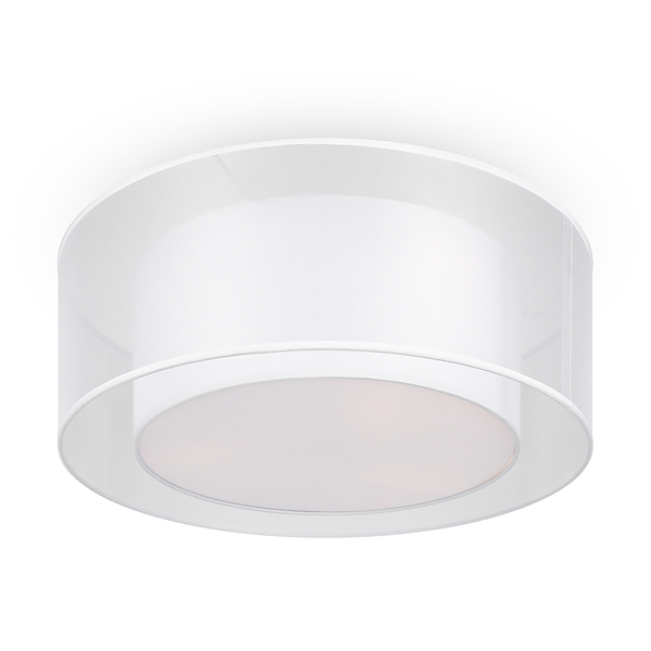 Deckenleuchte Bergamo Typ A - Leinen / Mischmetall - 3-flammig