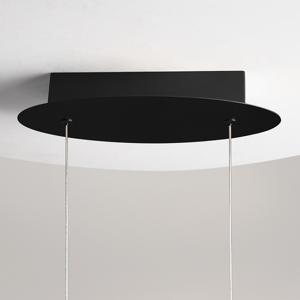 LED-Pendelleuchte Curve - Aluminium - 1-flammig - Schwarz