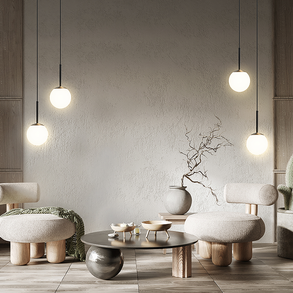Pendelleuchte Basicform Typ J - Milchglas / Mischmetall - 1-flammig
