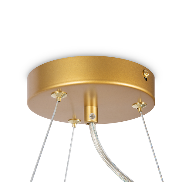 Pendelleuchte Dallas Typ J - Farbglas / Mischmetall - 11-flammig - Gold