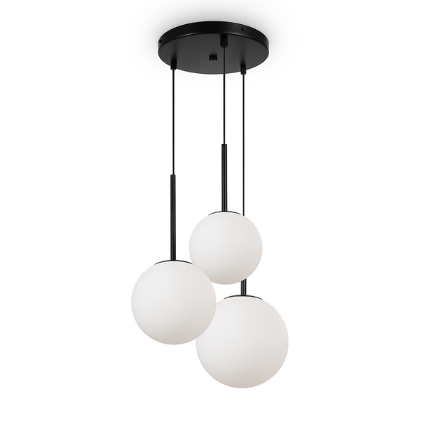 Pendelleuchte Basicform Typ D - Milchglas / Mischmetall - 3-flammig