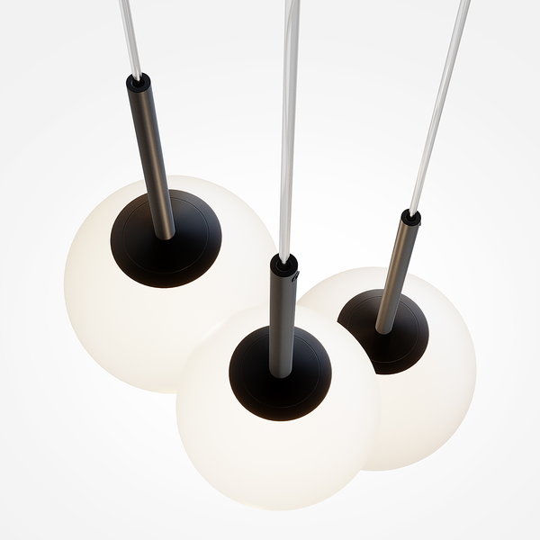 Pendelleuchte Basicform Typ D - Milchglas / Mischmetall - 3-flammig