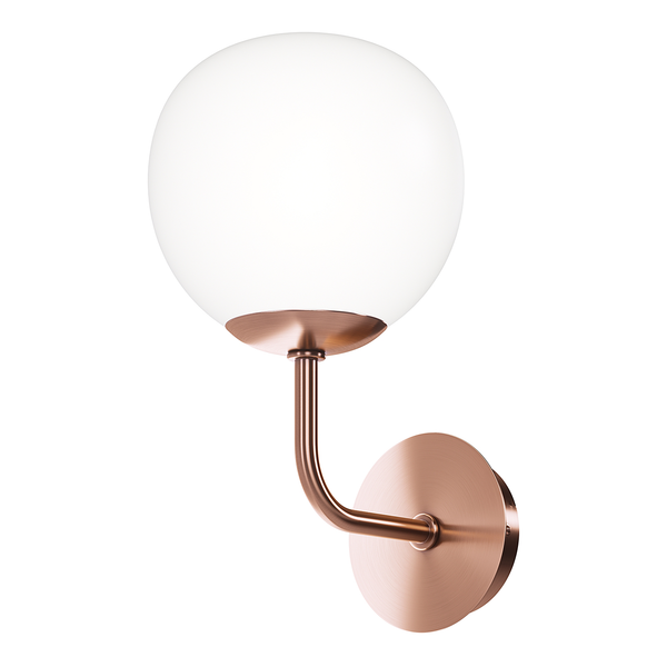 Wandleuchte Erich Typ B - Milchglas / Mischmetall - 1-flammig