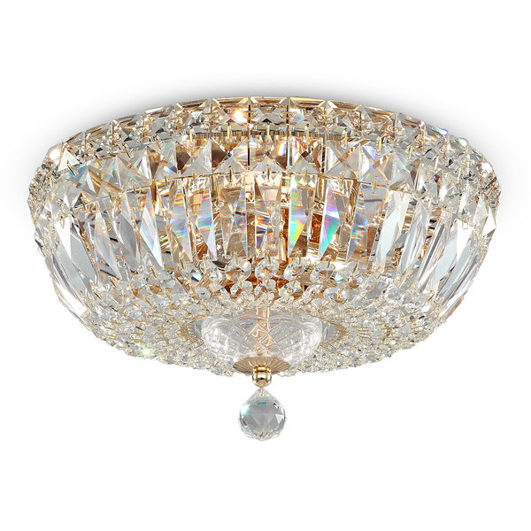 Kronleuchter Basfor Typ C - Kristallglas / Mischmetall - 3-flammig