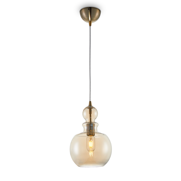 Pendelleuchte Tone Typ B - Farbglas / Mischmetall - 1-flammig