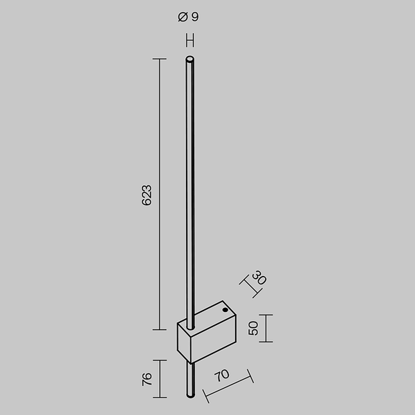 LED-Wandleuchte Pars Typ A - Aluminium - 1-flammig