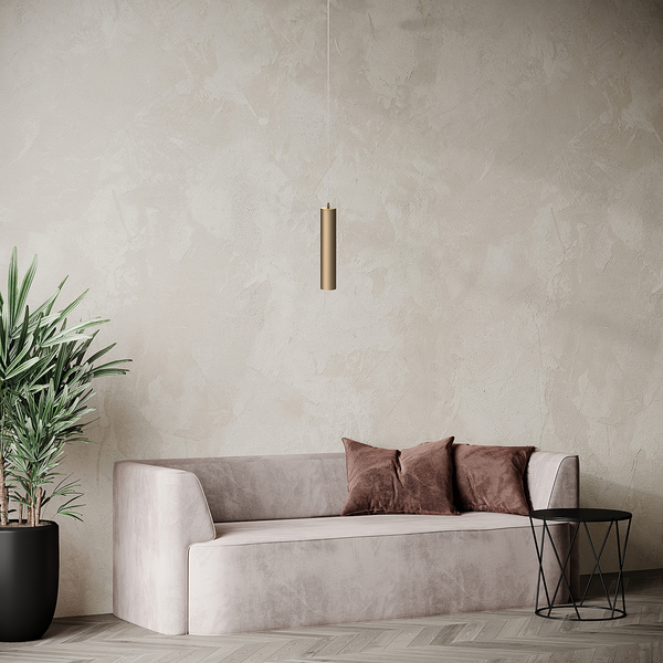 Pendelleuchte Focus - Aluminium - 1-flammig - Gold