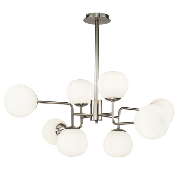 Pendelleuchte Erich Typ C - Milchglas / Mischmetall - 8-flammig