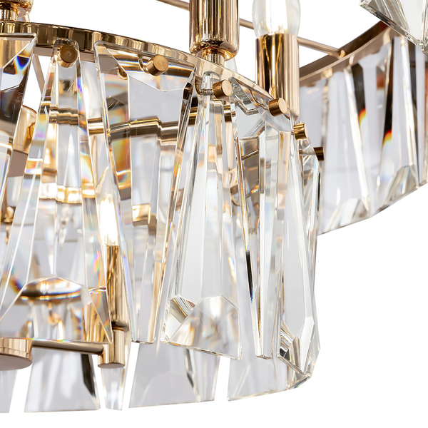 Pendelleuchte Puntes Typ B - Kristallglas / Mischmetall - 12-flammig - Gold