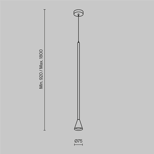 Pendelleuchte Arrow - Mischmetall - 1-flammig - Schwarz