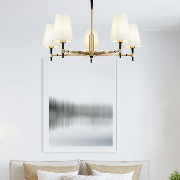 Kronleuchter Zaragoza Typ B - Mischgewebe / Mischmetall - 5-flammig