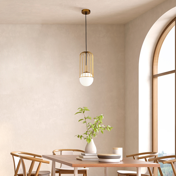 Pendelleuchte Telford Typ B - Milchglas / Mischmetall - 1-flammig