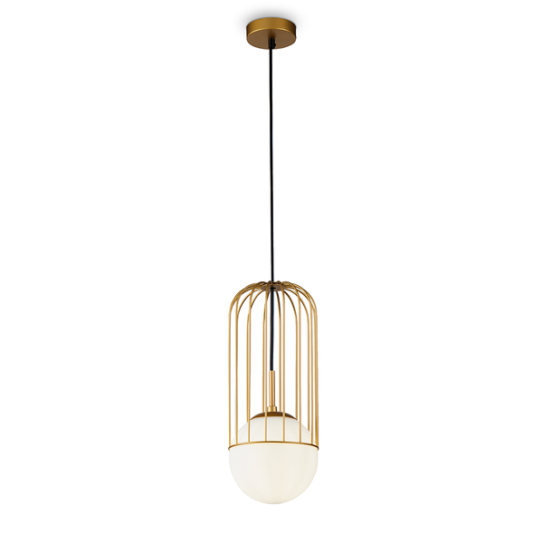 Pendelleuchte Telford Typ B - Milchglas / Mischmetall - 1-flammig