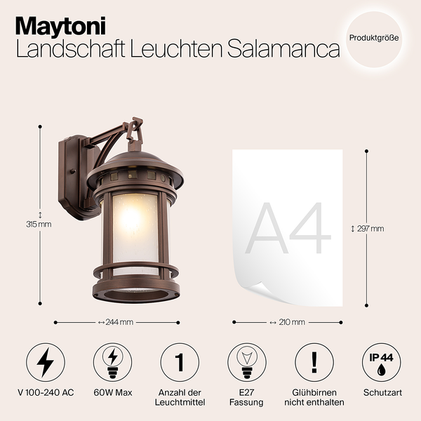 Wandleuchte Salamanca - Glas / Aluminium - 1-flammig