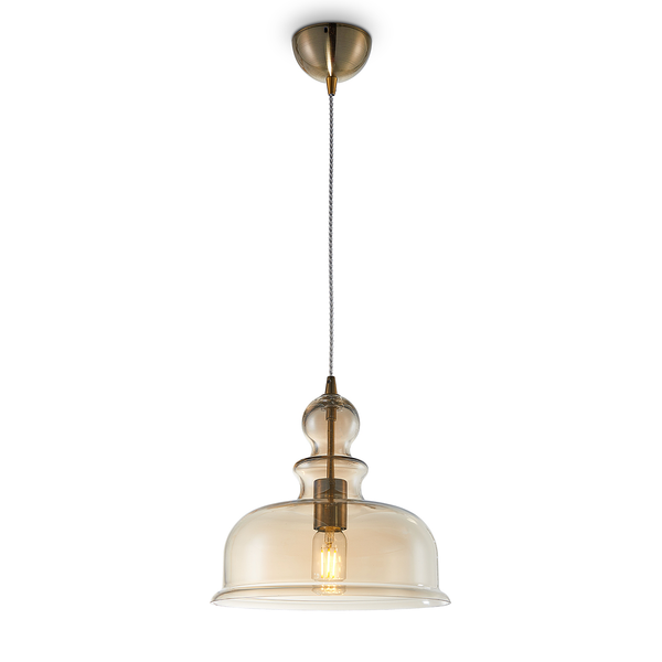 Pendelleuchte Tone Typ A - Farbglas / Mischmetall - 1-flammig