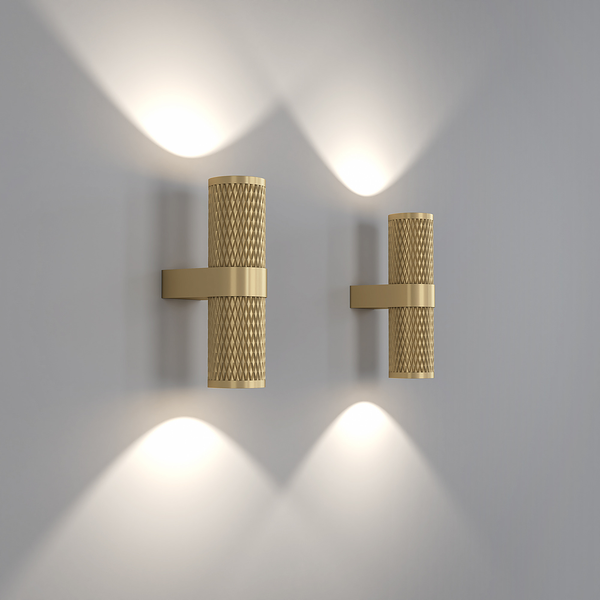 Wandleuchte Focusdesign - Aluminium - 2-flammig - Gold