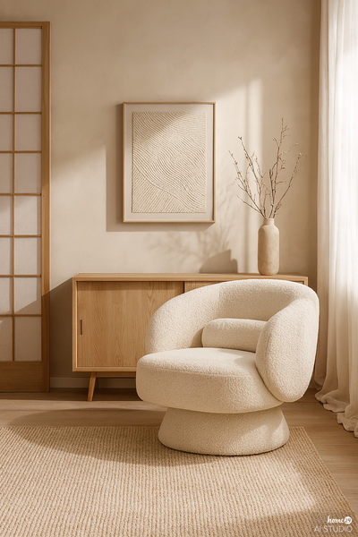 Drehbarer Loungesessel LANARE - Creme