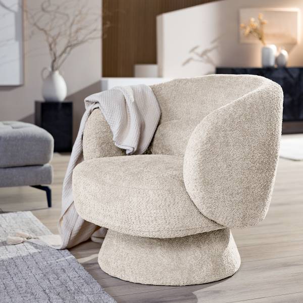 Drehbarer Loungesessel LANARE - Creme