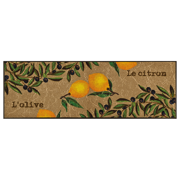 Fuß- & Sauberlaufmatte Le Citron - Polyamid / Nitrilgummi - Beige / Gelb - 60 x 180 cm