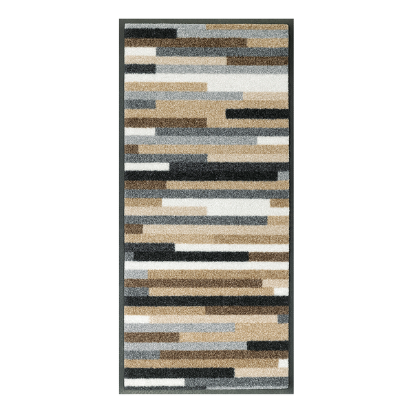 Fuß- & Sauberlaufmatte Mikado Stripes - Polyamid / Nitrilgummi - Beige / Braun - 35 x 75 cm