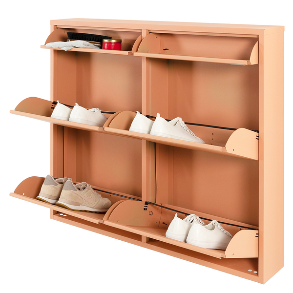 Schuhkipper Billy mit 6 Klapptüren - Apricot