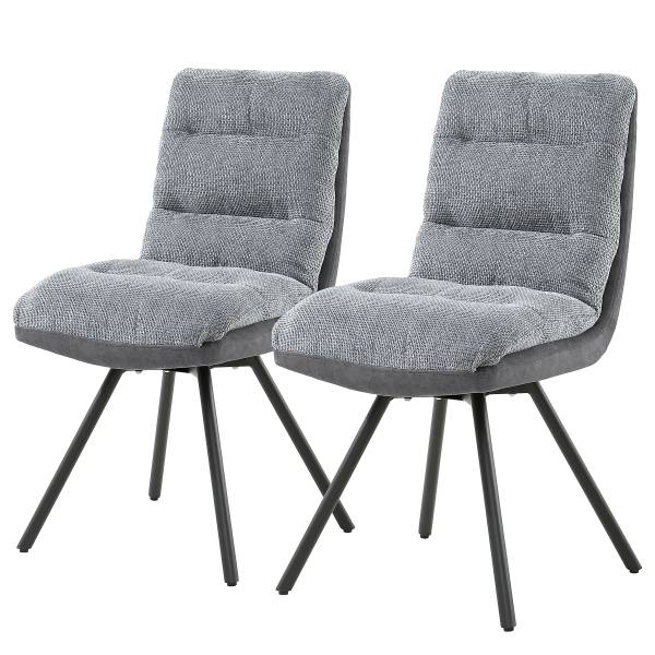 Polsterstuhl Etla 2er-Set - Grau