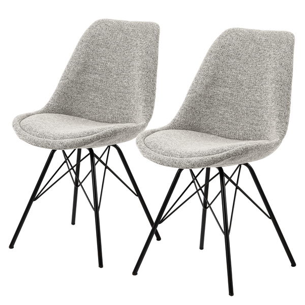 Polsterstuhl Bonito 2er-Set - Bouclé Stoff Moena: Grau