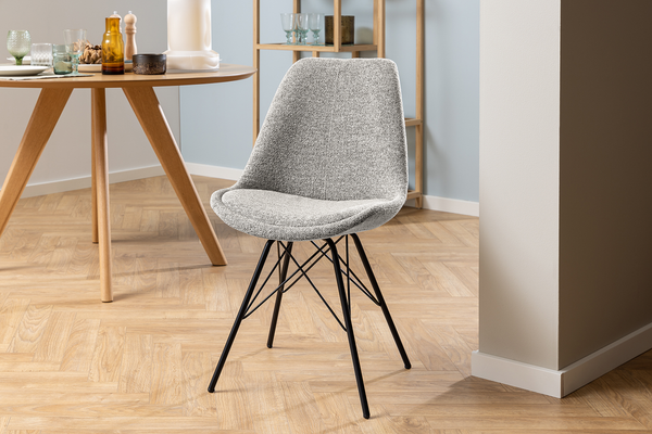 Polsterstuhl Bonito 2er-Set - Bouclé Stoff Moena: Grau