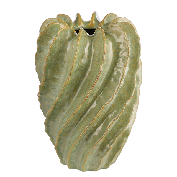 Vase ORGANIC - Steingut - Pastellgrün
