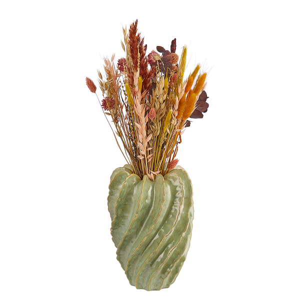 Vase ORGANIC - Steingut - Pastellgrün