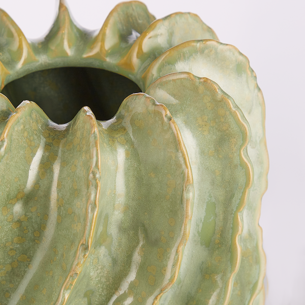 Vase ORGANIC - Steingut - Pastellgrün