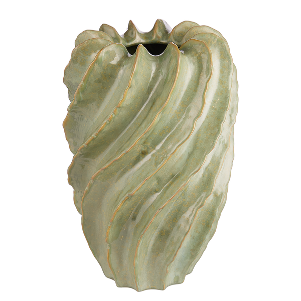 Vase ORGANIC - Steingut - Pastellgrün