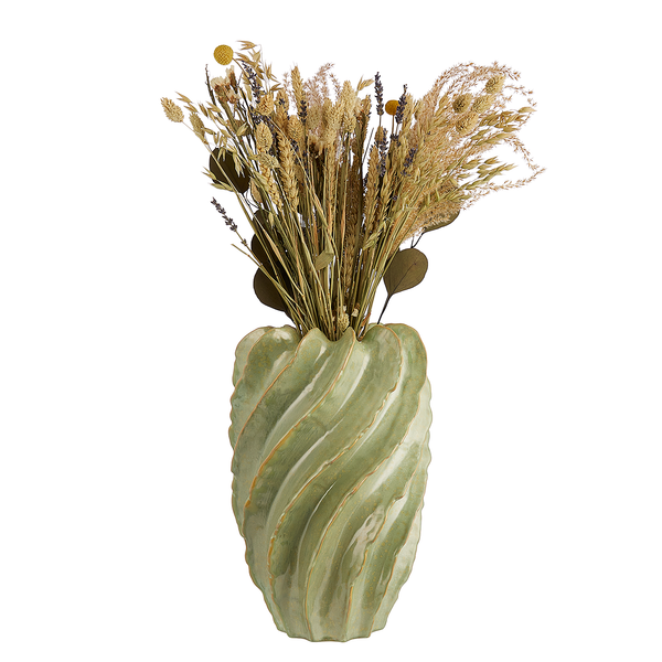 Vase ORGANIC - Steingut - Pastellgrün