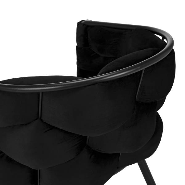 Armlehnenstuhl OMAK - Samt / Eisen - Schwarz