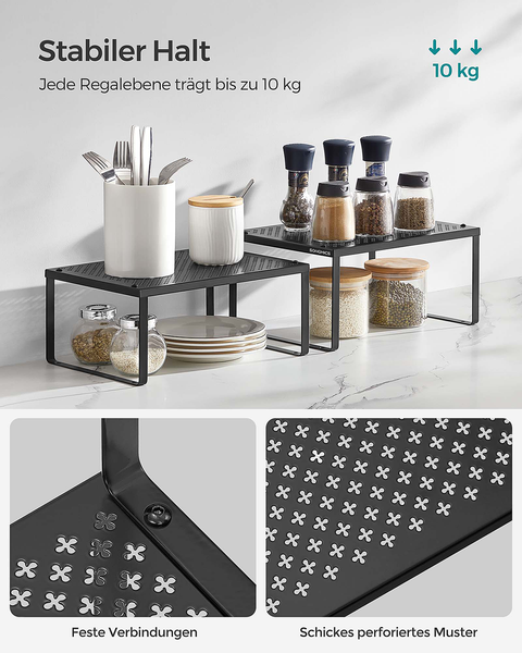Küchenregal Unauli - Metall - Metall - Schwarz