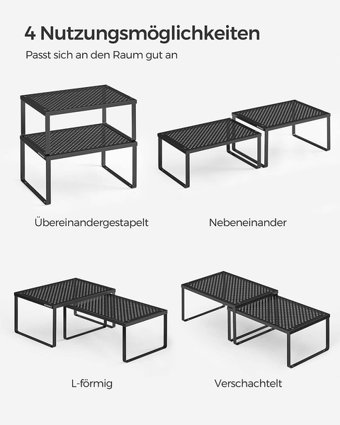 Küchenregal Unauli - Metall - Metall - Schwarz