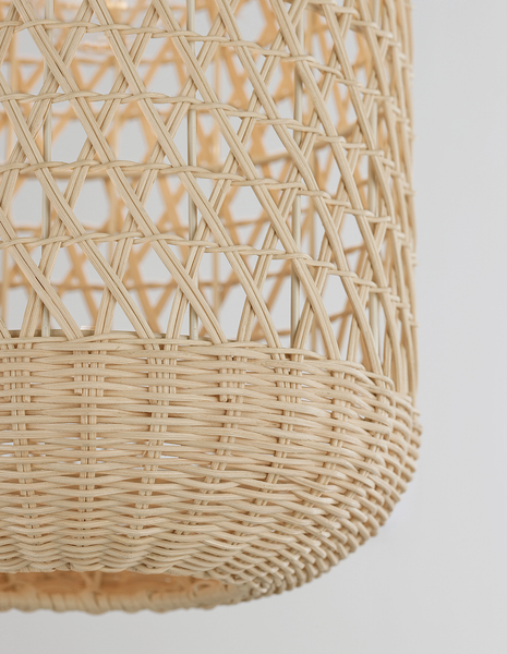 Pendelleuchte Aurora Typ B - Rattan / Aluminium - 1-flammig