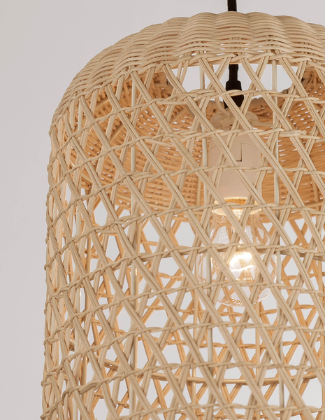 Pendelleuchte Aurora Typ B - Rattan / Aluminium - 1-flammig