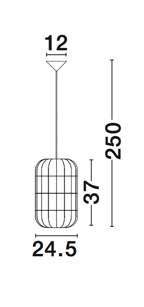 Pendelleuchte Aurora Typ B - Rattan / Aluminium - 1-flammig