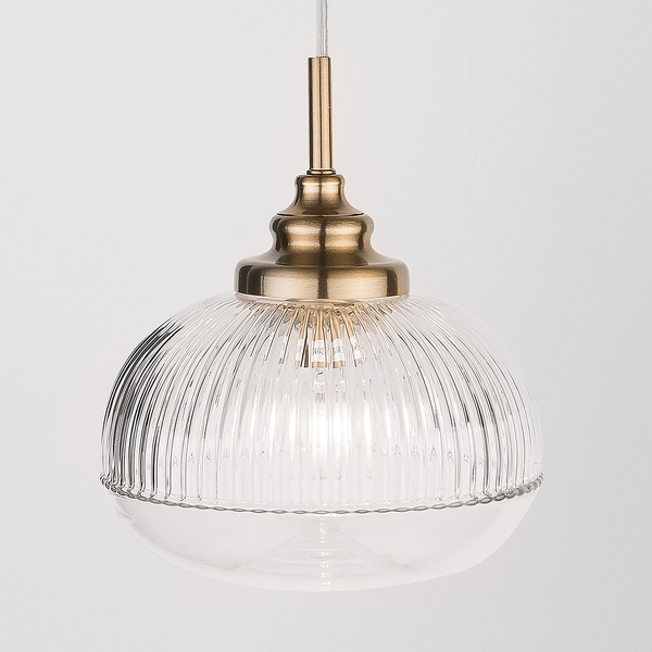 Pendelleuchte Mond Typ C - Klarglas / Aluminium - 1-flammig