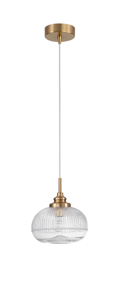 Pendelleuchte Mond Typ C - Klarglas / Aluminium - 1-flammig