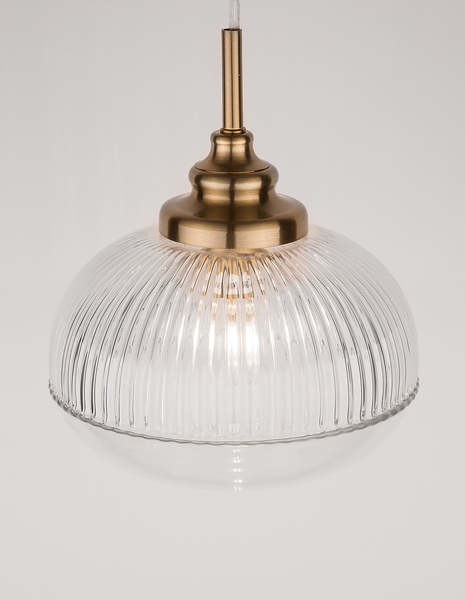 Pendelleuchte Mond Typ C - Klarglas / Aluminium - 1-flammig