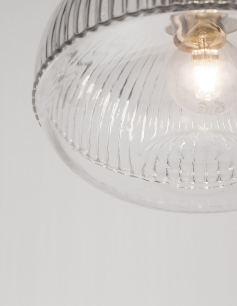 Pendelleuchte Mond Typ C - Klarglas / Aluminium - 1-flammig
