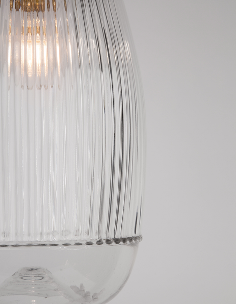 Pendelleuchte Mond Typ A - Klarglas / Aluminium - 1-flammig