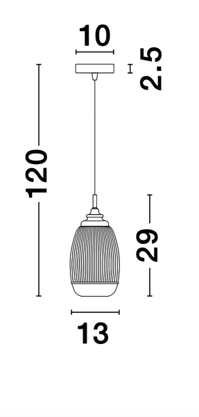 Pendelleuchte Mond Typ A - Klarglas / Aluminium - 1-flammig