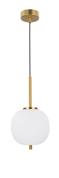 Pendelleuchte Lato Typ A - Opalglas / Aluminium - 1-flammig - Gold