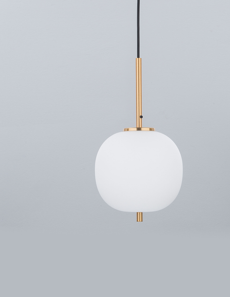 Pendelleuchte Lato Typ A - Opalglas / Aluminium - 1-flammig - Gold