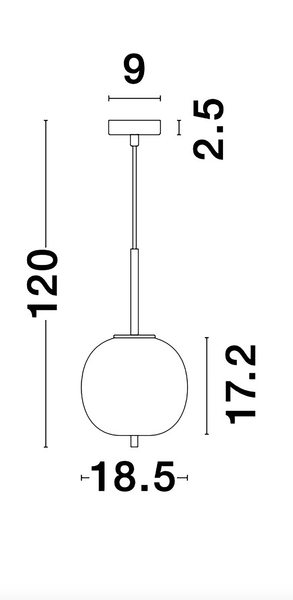 Pendelleuchte Lato Typ A - Opalglas / Aluminium - 1-flammig - Gold