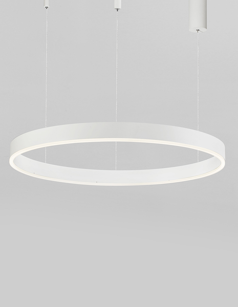 Pendelleuchte Motif Typ A - Aluminium - 1-flammig - Weiß - Durchmesser: 80 cm