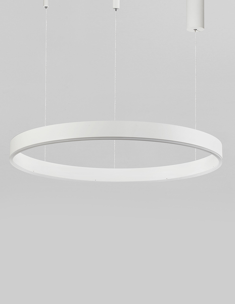 Pendelleuchte Motif Typ A - Aluminium - 1-flammig - Weiß - Durchmesser: 80 cm